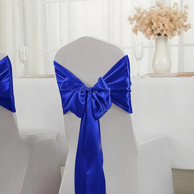 SHEJIZE 20 Pack Royal Blue Satin Table Runner 12x108 Inches Long, Bright Silky Smooth Satin Table Runner Table Decor for Wedding Banquet Christmas Prom Event Birthday Party