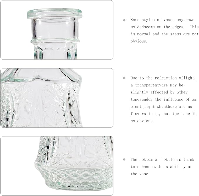 30 Pcs Bud Vase Set, Vases for Centerpieces, Cute Glass Bud Vases in Bulk, Small Vases for Flowers, Mini Vase Set for Wedding Decorations, Home Table Flower Décor