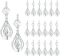 20pcs 38mm Crystal Loquat Shape Chandelier Replacement,Hanging Clear Glass Crystals for Chandelier,Crystal Prisms Beads for Wedding Home Decoration