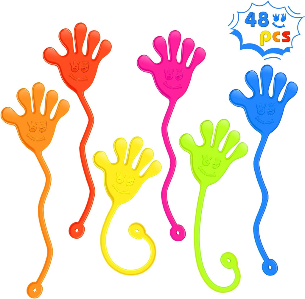 Sticky Hands Bulk 48 PCS Party Favors for Kids 4-8 8-12 Stretchy Sticky Hand Toy Goodie Bag Stuffers Filler Treasure Box Toys Classroom Prizes Back to School Gifts for Students Birthday Party Supplies