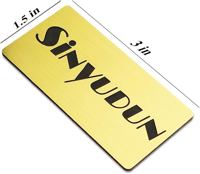 SINYUDUN Custom Engraved Name Tag Badges, Personalized Identification with Pin, Magnetic, Adhesive, or Blank Backing, 1.5"x3", Silver Text