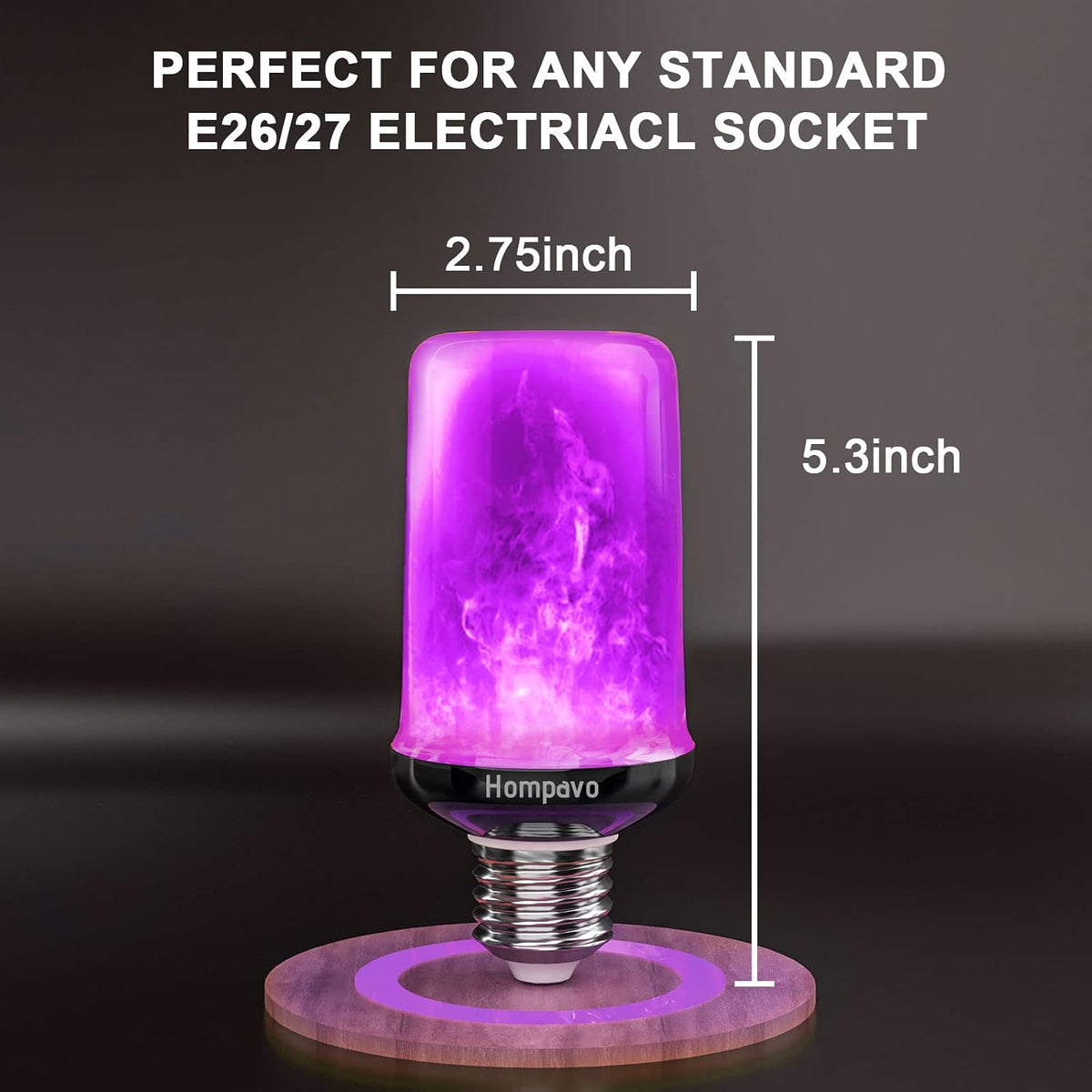 Hompavo 【Upgraded Flame Light Bulbs for Home Decor with Upside Down Effect