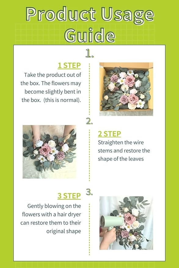 Wedding Sign Faux Flower Swag (Pack of 2) for Ceremony Party Reception Entrance Floral Decor Wall Easel Stand for Wedding Poster Welcome Sign (Champagne&Dusty Rose)