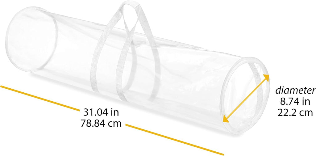 Whitmor 6044-4924 Clear Gift Wrap Organizer - Zippered Storage for 25 Rolls