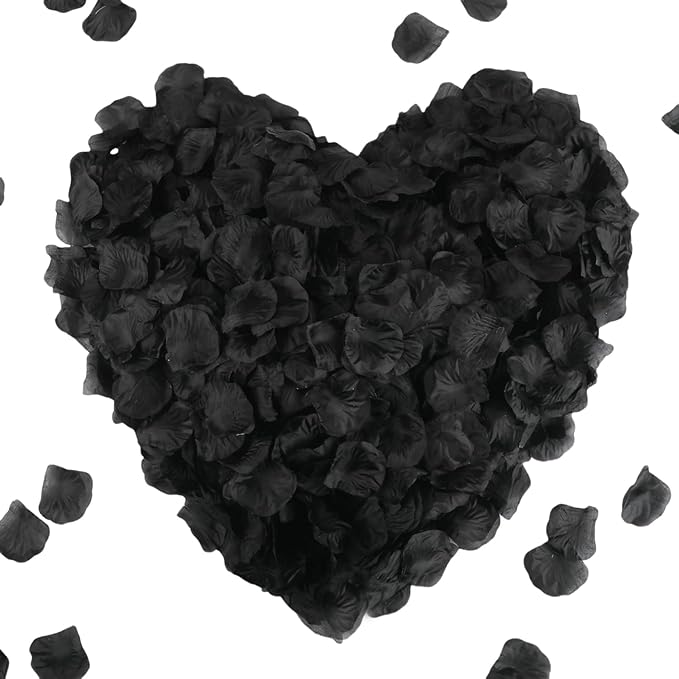 CODE FLORIST 2200 PCS Silk Rose Petals for Valentine's Day,Romantic Night,Wedding,Proposal Anniversary Flower Decorations(Black)