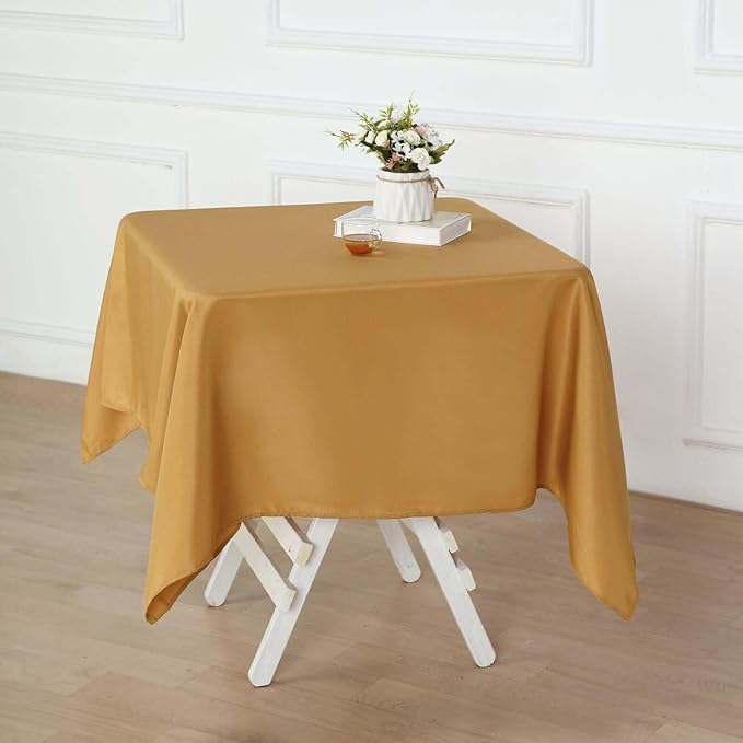 Efavormart 54x54 Gold Wholesale Linens Seamless Polyester Square Linen Tablecloth for Wedding Banquet Party Restaurant