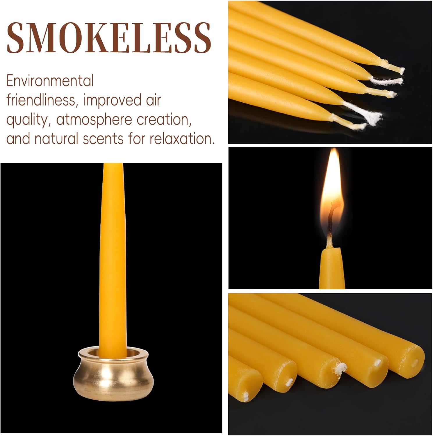 20 Pack Beeswax Meditation Candles, 3.15 Inch 20 Minute Candles with Holder | Dripless Beeswax Candles,Non Toxic Clean Burn Natural Unscented Small Chime Spell Prayer Candles for Birthday Shabbat Ritual