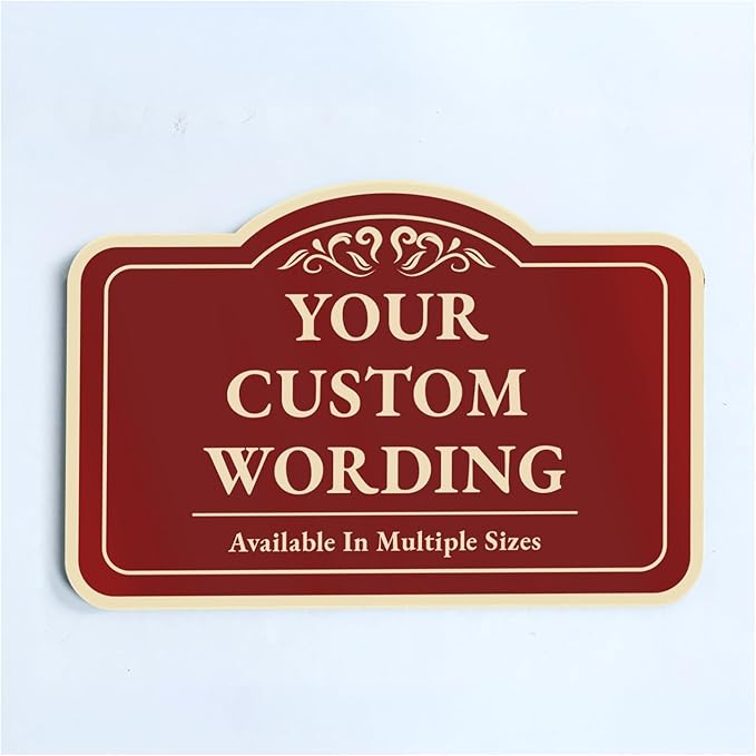 Custom Decorative Outdoor Metal Sign - Personalized Aluminum Driveway Sign, Waterproof, Made In USA - Design 1 Red Brick 10x7 In