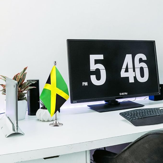 Jamaica Flag Jamaican Flags, Small Mini Jamaican Desk Flag, Used for Table Office Classroom Home Patriotic Events Decorations