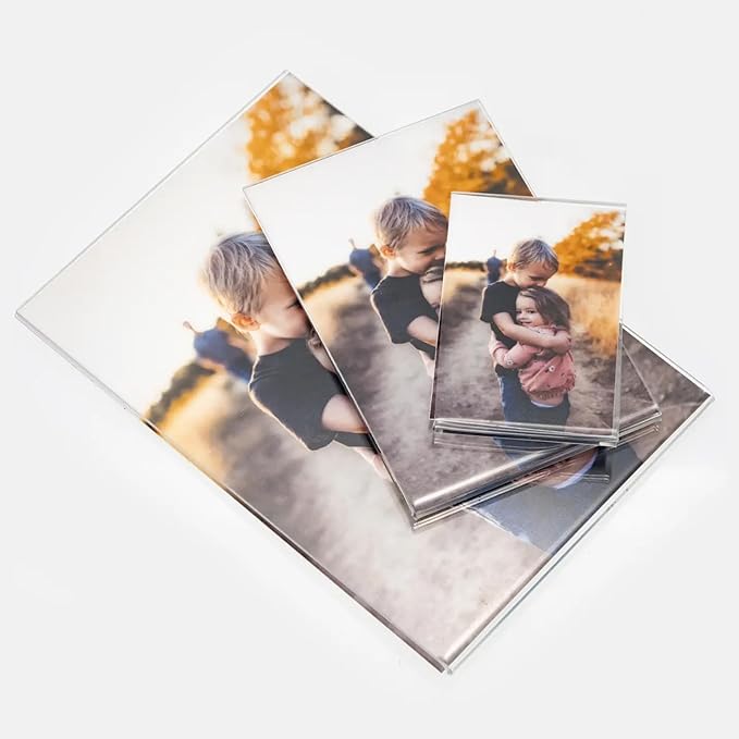 8 Pcs Magnetic Picture Frames for Refrigerator 2.36 x 3.54 Inch, Acrylic Magnetic Picture Frames, Mini Clear Picture Display Frame