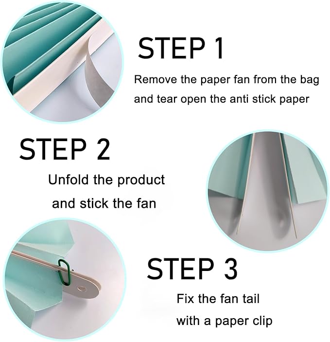 Blue Graduation Party Decor,Baby Blue Party Decorations,Christmas Baby Shower Decorations,Under The Sea Decorations,Blue Bachelorette Party 12in Hanging Paper Fans 30 Color DIY Set (Light Blue)
