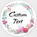 Custom Stickers for Weddings, Birthdays & Businesses - Personalized Labels with Your Logo - Waterproof, Fade and Heat Resistant - Pack of 100-1000 (Wreath U, 3 Inch)