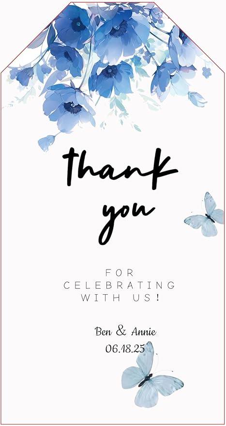 Personalized Gift Tags, Thank You Tags for Wedding Birthday Business Party Favors, Custom Hang Tags with Your Text and String, 2 X 3.75 Inch (Wreath Pattern 10)