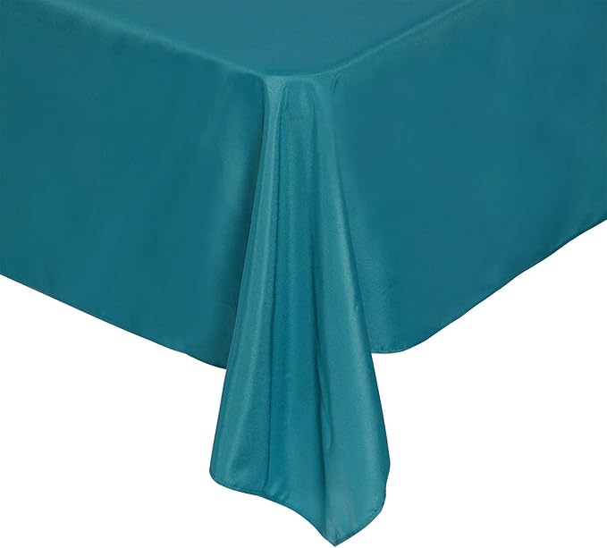 Rectangle Tablecloth 60x120 inch Washable Polyester Fabric Table Cloth for Wedding Party Dining Banquet Decoration（60x120, Teal）