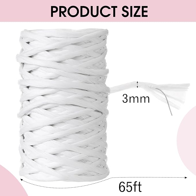 Syhood 65 Feet Floral Wire Rustic Vine Bind Wire for Craft Wrapping Flower Bouquets(White,1 Roll)