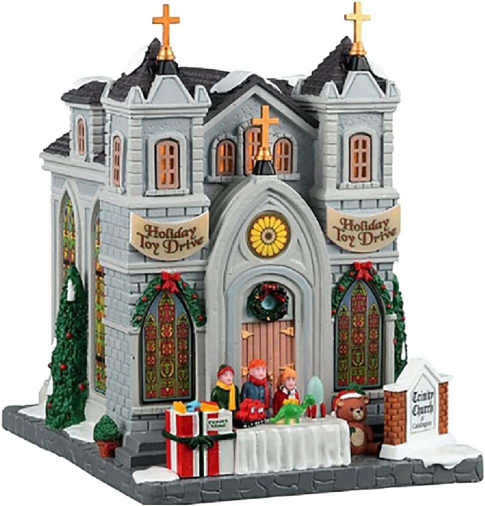 lemax 25884 christmas trinity church of caddington, resin, main product view