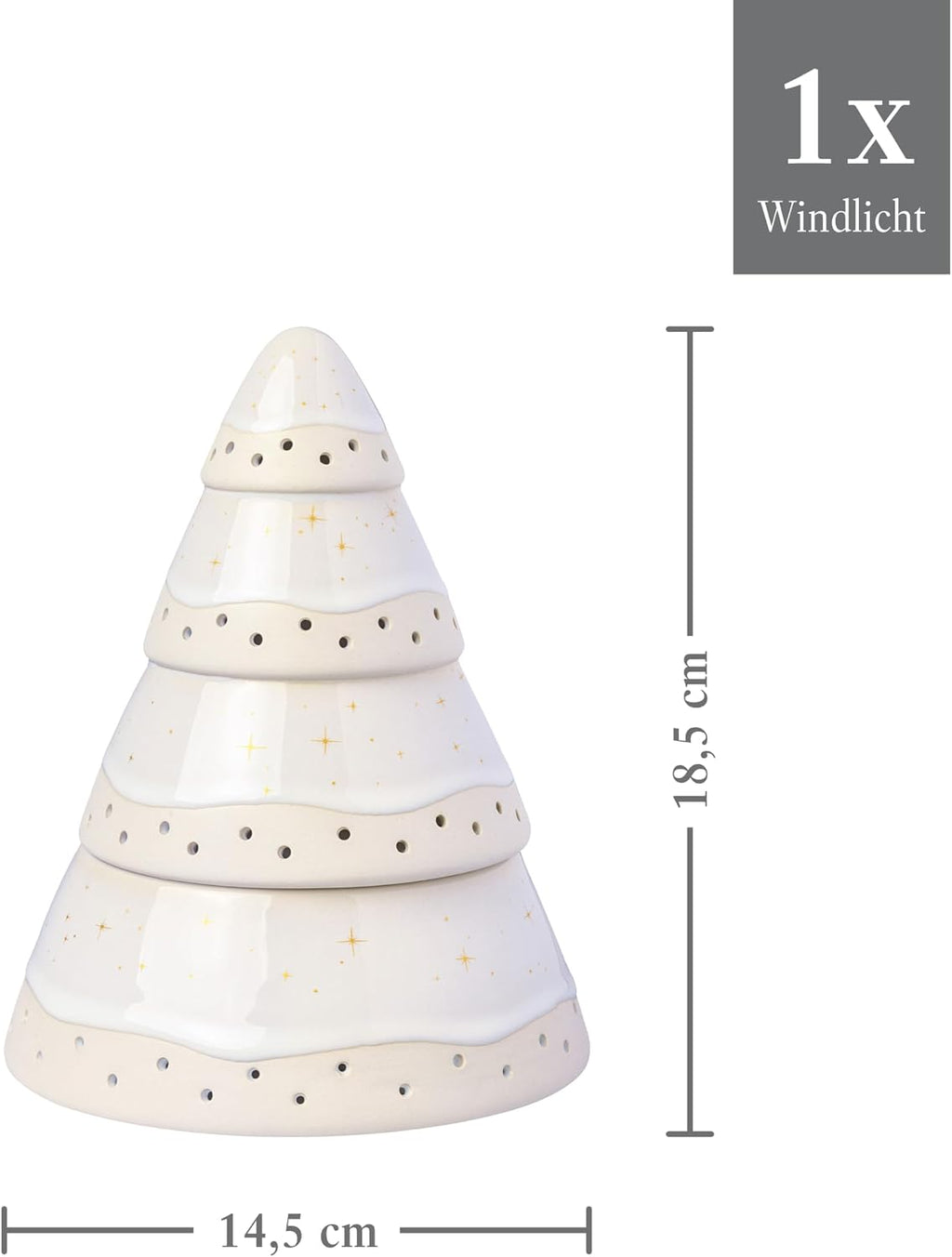 like. by Villeroy & Boch - Winter Glow Candle Holder Tree Lantern, Premium Porcelain Christmas Decoration