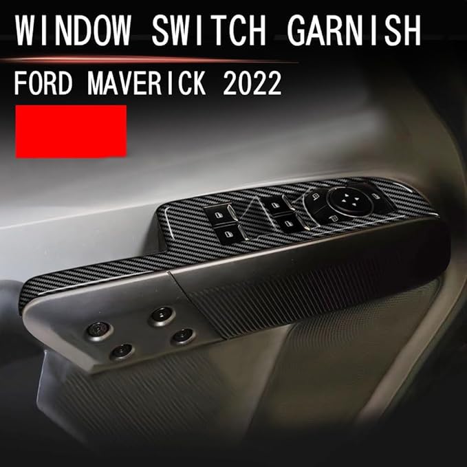 4pcs Carbon Fiber Style Front Rear Doors Window Glass Lift Switch Panel Cover Decorative Sticker Protection Car Interior Accessories for 2022-2025 Ford Maverick KT13