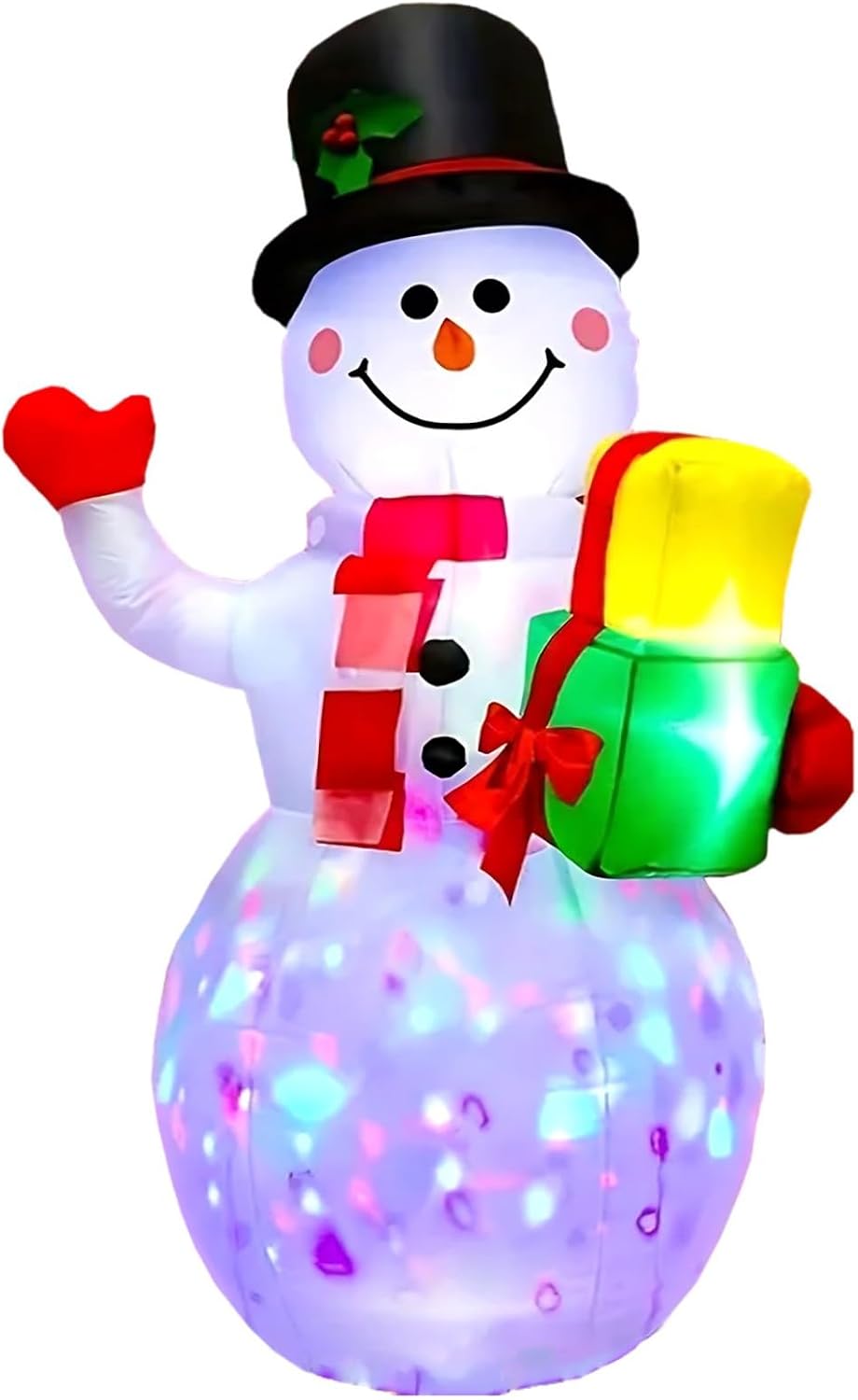 5 ft christmas inflatables snowman outdoor decorations, blow, front angle view