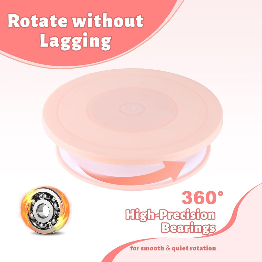 207PCS Cake Decorating Kit Includes Revolving cake turntable for decorating, Icing Bags and Tips Set, 3 Spatulas, 3 Cake Scraper, 100 Piping Bags, frosting piping kit,and 3 Coupler for Baking