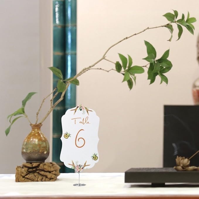 20pcs Mini Place Card Holder, Table Number Holders, Table Card Holders, Table Number Stands, Wire Table Picture Photo Holder Menu Memo Clips for Wedding Favors with Heart Shaped (Silver)