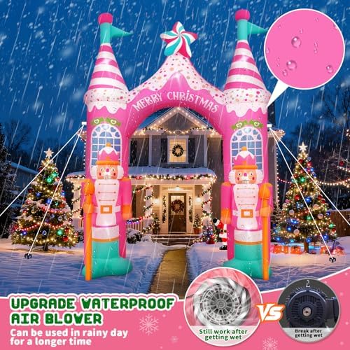 evoio 12 ft giant christmas archway inflatables nutcracker, side view