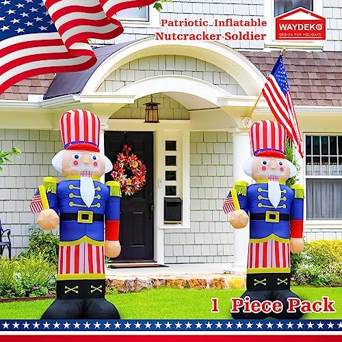 independence day inflatable nutcracker soldier yard decoration lighted, side view
