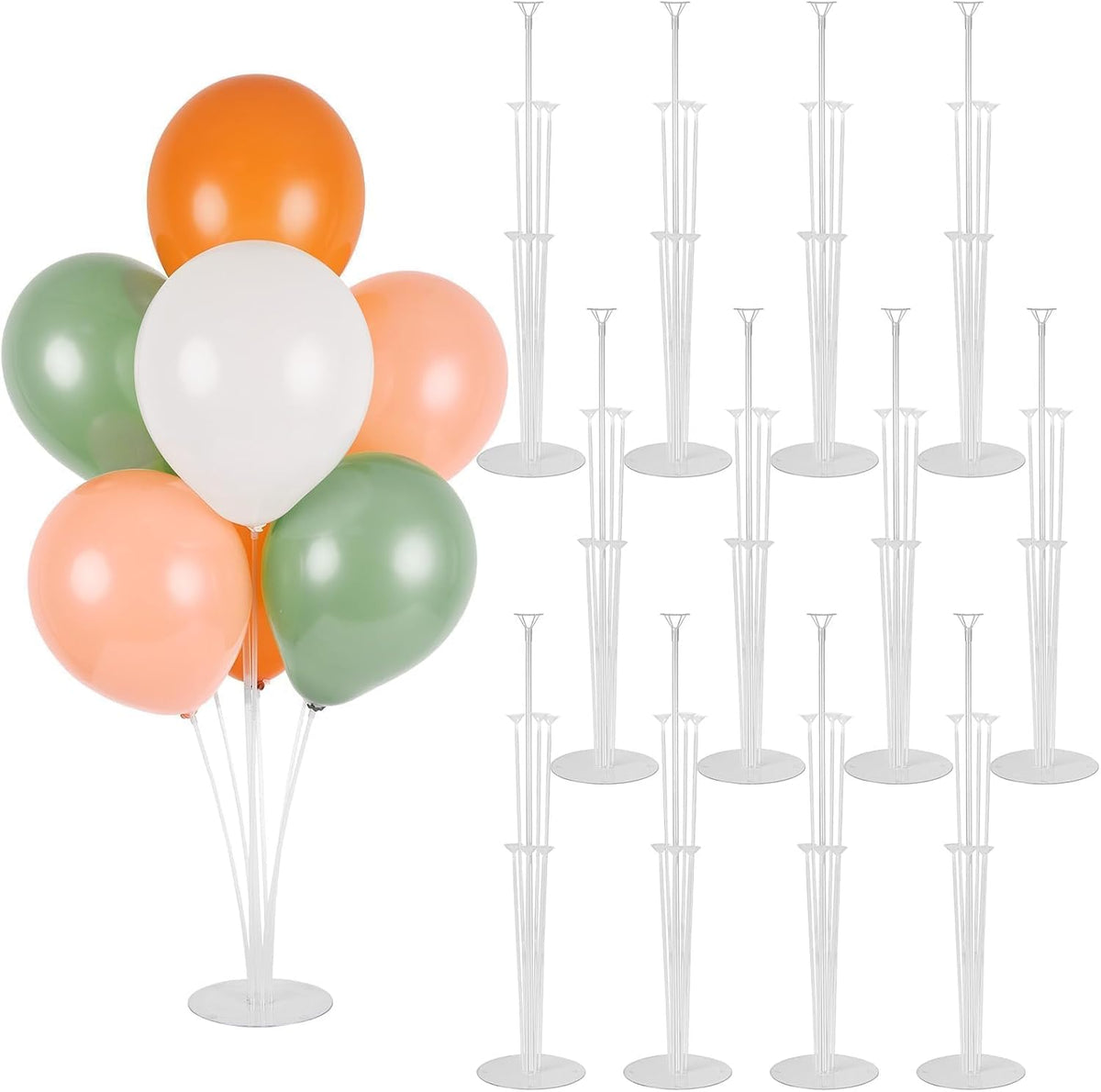 12 Sets Balloon Stand Kit For Table, Balloon Sticks with Base Birthday Gradua...