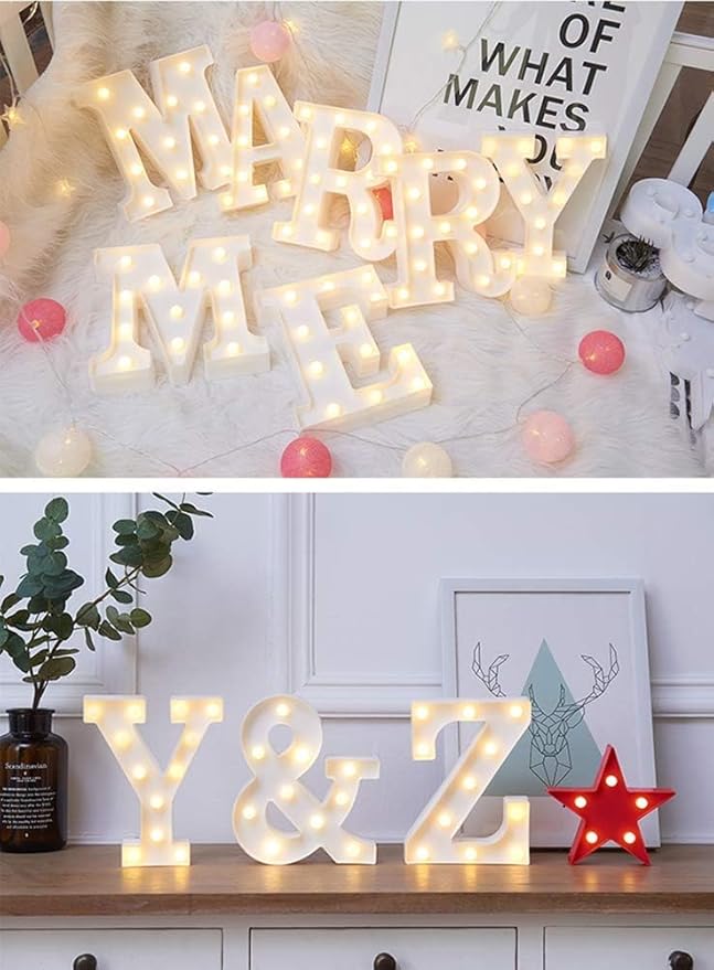MUMUXI Marquee Light Up Letters | Large Light Up Numbers | Battery Powered and Bright with Every Letter of The Alphabet | for Wedding, Birthday, Party, Celebration, Christmas or Home Decoration (M)