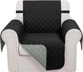 Recliner Chair Covers Reversible Sofa Cover Couch Cover for Pets Lazy Boy Furniture Protector(23''Chair,Black/Grey)