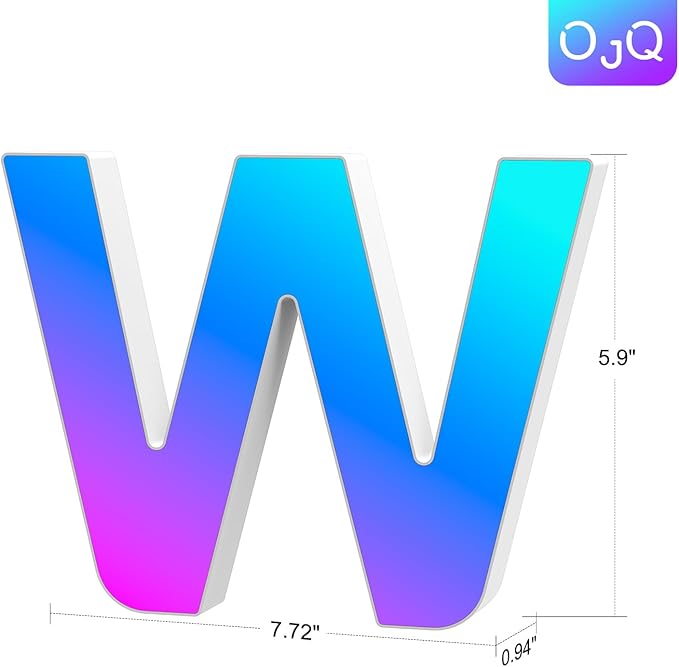 OJQ Light Up Letters LED Letter - Marquee Letters Room Decor Alphabet Letter Music Sync Color Change Colorful - Christmas Birthday Gifts for Girl - Teen Girls Gifts Party Home Wall Decor