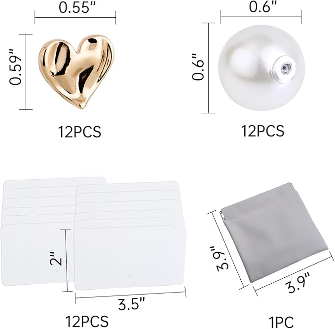 UNIQOOO 12Pcs Decorative Gold Love Heart Place Card Holders Bulk, Romantic Name Card Stands Set, for Wedding Engagement Decor, Table Setting, Business Card, Name Tag, Party Food Labels