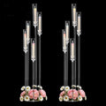 2PCS 5 Arms Acrylic Candelabra Centerpieces for Wedding,45.7Inches Clear | Floor Candle Stick Holders with Acrylic Shade for Christmas Party Home Decor Fireplace Gift candelabros para centros de mesa