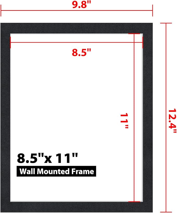 10Pack Magnetic Sign Holder 8.5 x 11, Self Adhesive Magnetic Frames for Wall, Magnetic Picture Frame Paper Holder for Fridge, Door, Window Magnetic Display Poster Frame Document Holder, Black