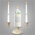LakWilows Unity Wedding Candles Ceremony Set with Holder, Stable Rustic Unity Candle Stand, Christian Unity Wedding Candle Set with 1 Pillar and 2 Taper Candles