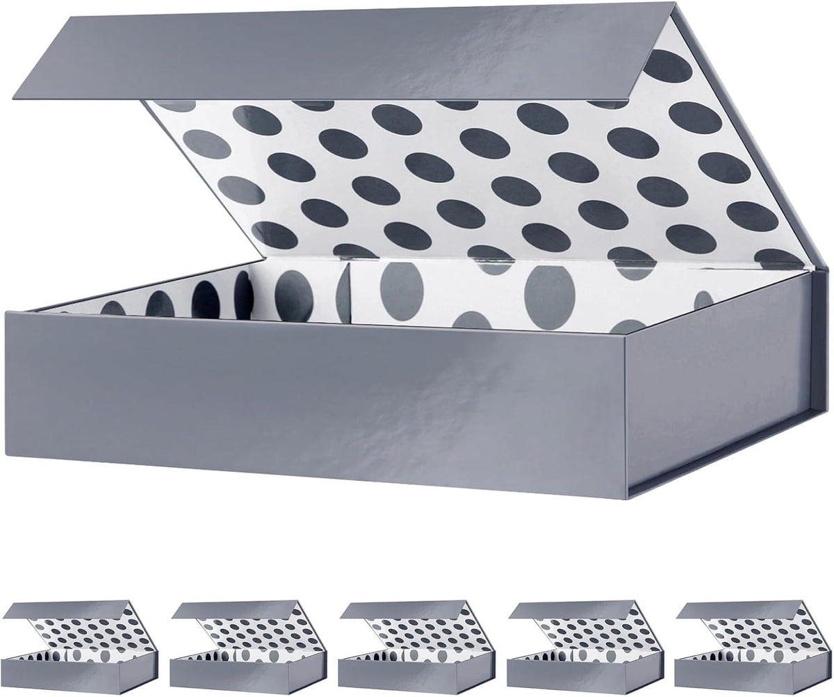 green bean 6 gift boxes 11x7.8x2.3 inches, grey, main product view