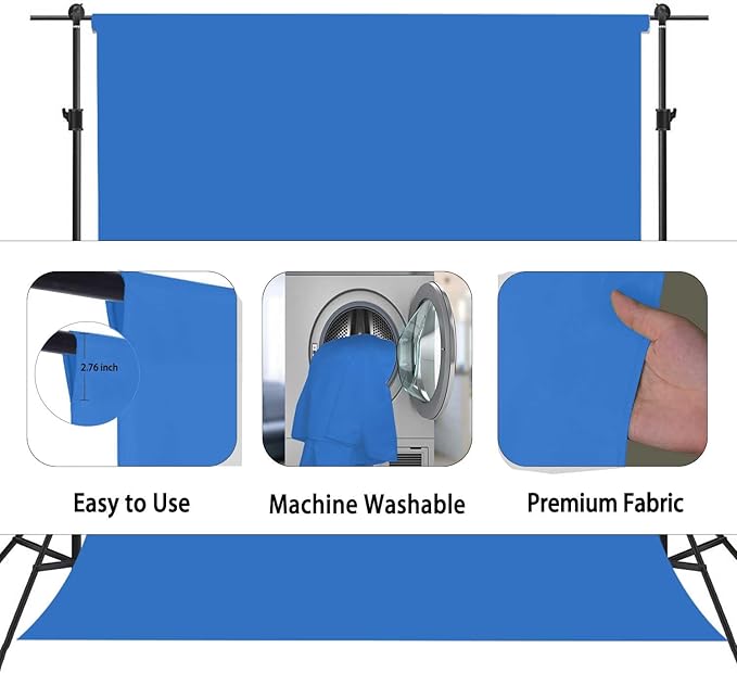 Royal Blue Backdrop, Photo Booth Portrait Photography Backdrops, Studio Blue Screen Backdrop for Photoshoot Streaming Video Shooting, Photo Backdrop 10x20ft