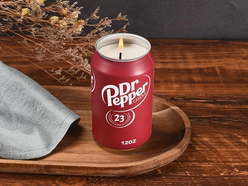Doctor Pepper Candle - Smells Like the Real Soda - Cute Candles for Cool Gifts - Funny Candles for Any Occasion - Cute Things for Aesthetic Room Decor - Cool Candle for Cool Things