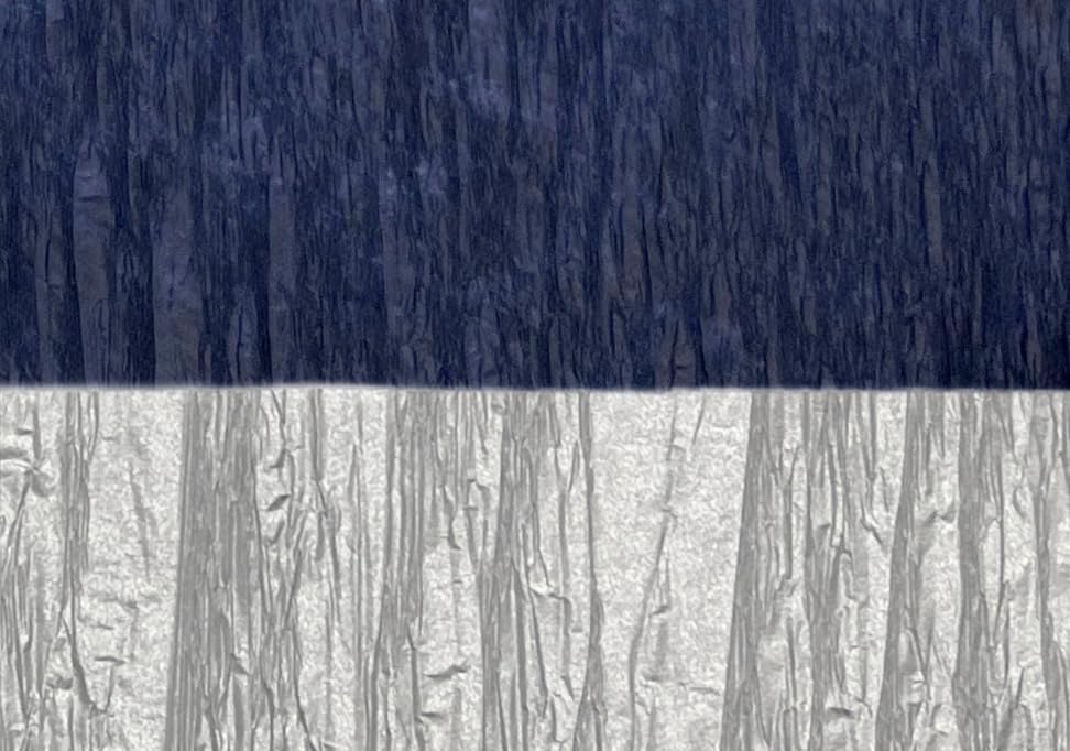Navy Blue and Silver Metallic Crepe Paper Streamers, 4 Rolls Total