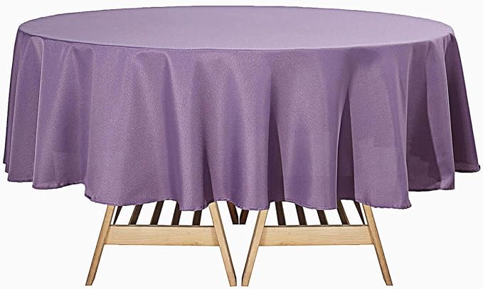 Efavormart Round Tablecloth, 90 Inch Stain & Wrinkle Resistant Washable Table Cloth, Decorative Polyester Fabric Table Cover for Banquet, Wedding, Dining- Amethyst