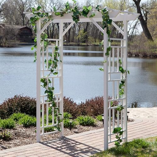 dura-trel wellington arbor, vinyl garden archway for outdoors on a desk or shelf