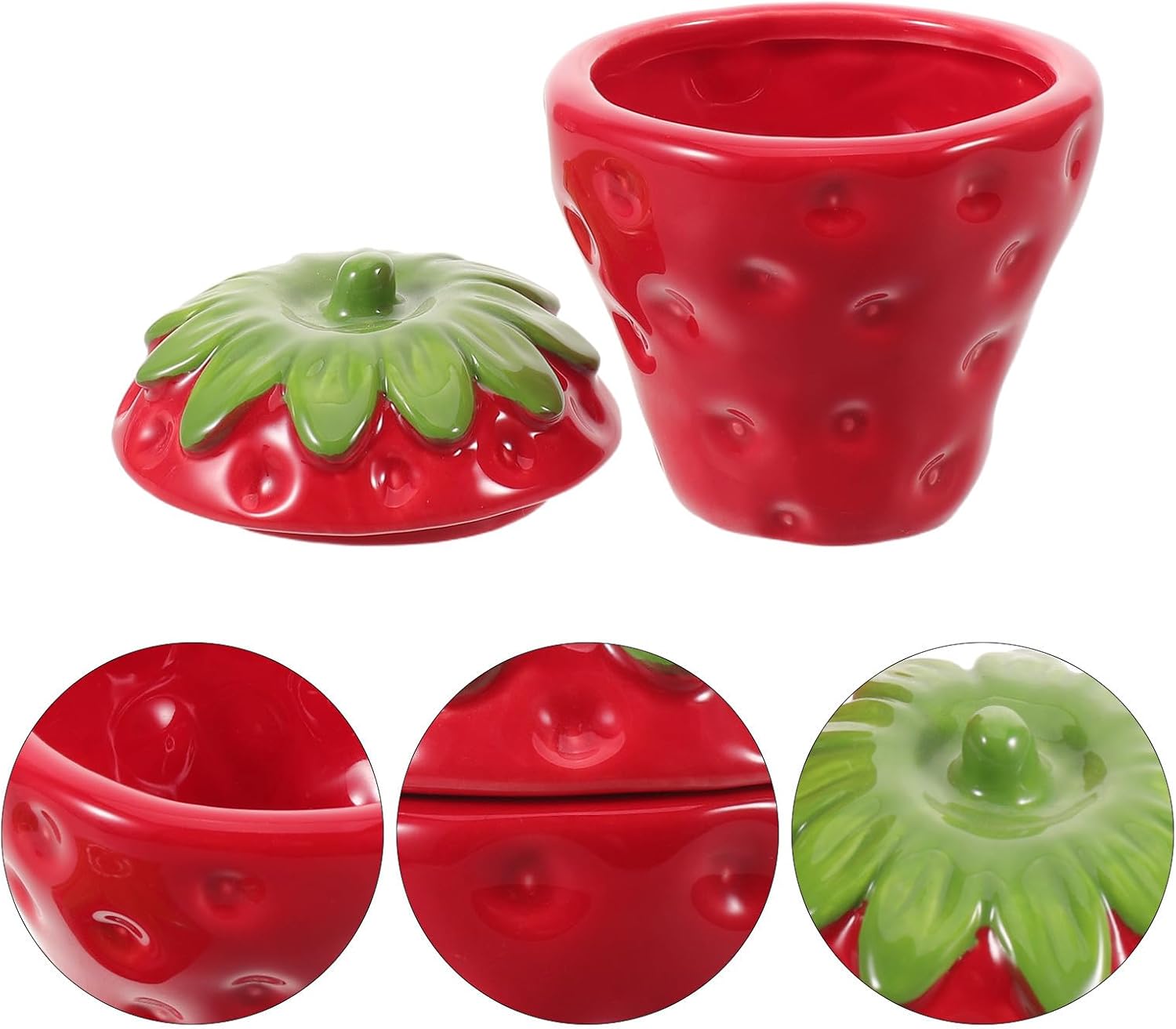 Strawberry Shaped Ceramic Candle Holder Cup Red Multipurpose Easy to Clean for Dinner and Everyday Stylish Decoration