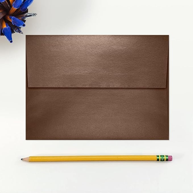 LUXPaper A7 Invitation Envelopes | Peel & Press | 5 1/4" x 7 1/4" | Bronze Metallic | 80lb. Text | 250 Qty