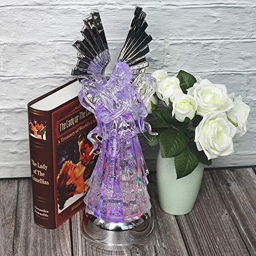 eldnacele 14" angel praying figurine snow globe lantern, package contents