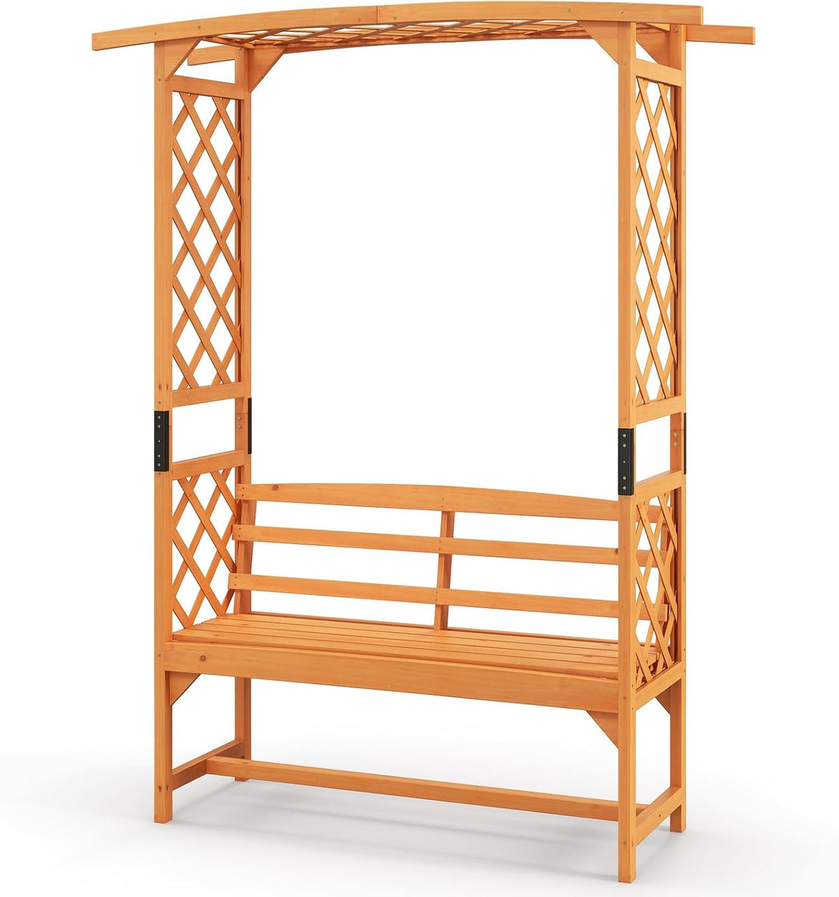 giantex garden arbor with bench, wooden garden arch, main product view