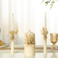 Conelist 3 Pcs Wedding Unity Candles for Wedding Ceremony Gift 6.3" Pillar and 9.8'' Taper Candles Set for Reception and Ceremony Events Decor(Rustic Style)
