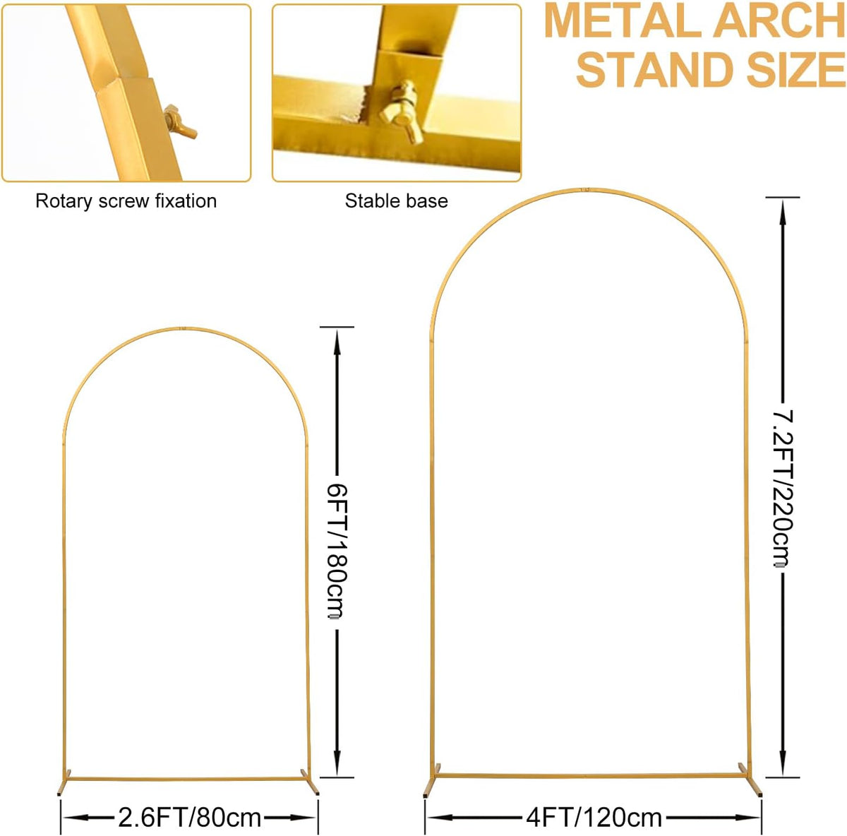 suuwoee wedding arch backdrop stand set of 2, close-up detail