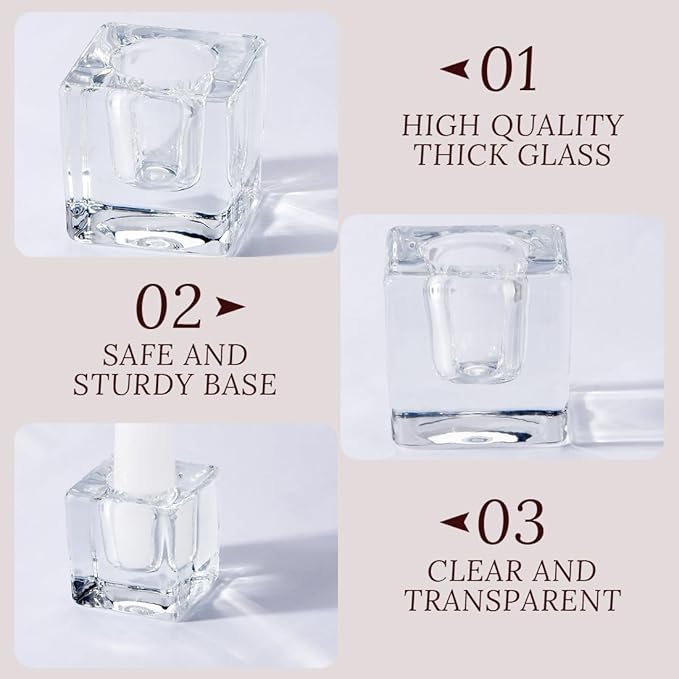 Glass Taper Candles Holders Bulk, Set of 24 Clear Glass Candlestick Holders for Christmas Festival Dinning Table