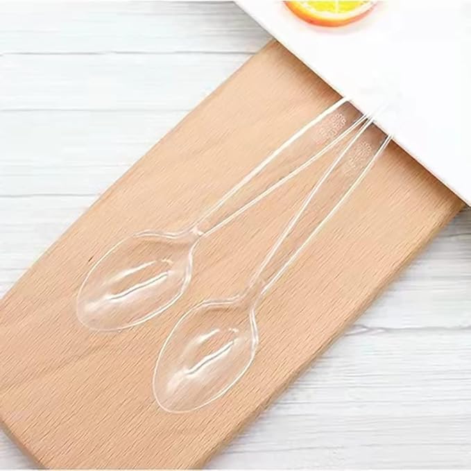 300 Count Plastic Silverware, Heavy Weight Plastic Forks Spoons Disposable Utensils Cutlery Set for Wedding Party Supplies Everyday Use