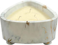 Floral Scented Triangular Ceramic Candle Bowl - 15 Oz, White & Gold, Reusable by Aria Home